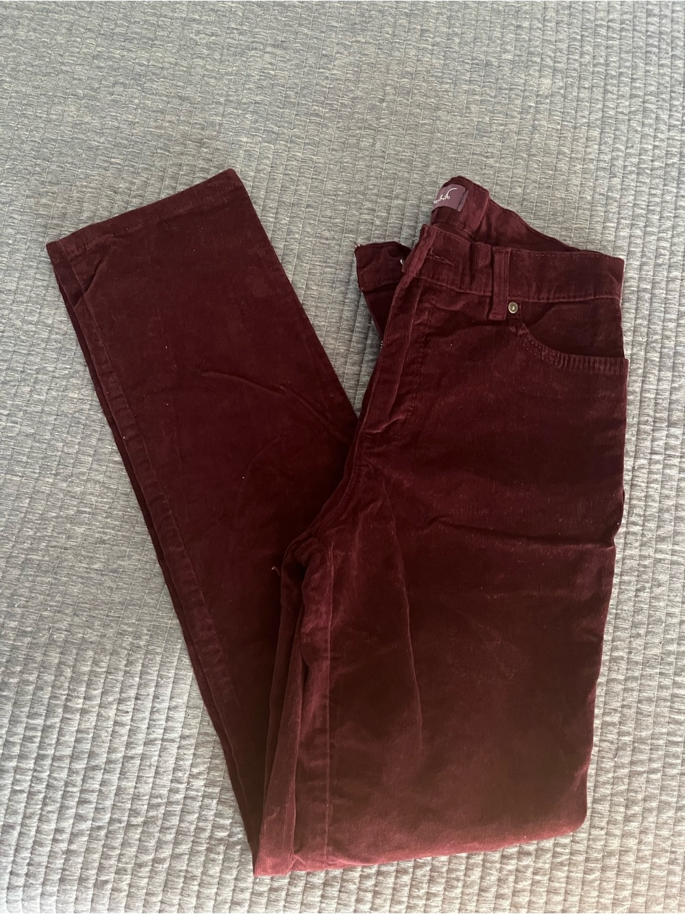 Gloria Vanderbilt Women's Straight Leg Corduroy Pants in Deep Wine